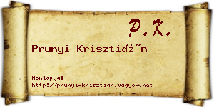 Prunyi Krisztián névjegykártya